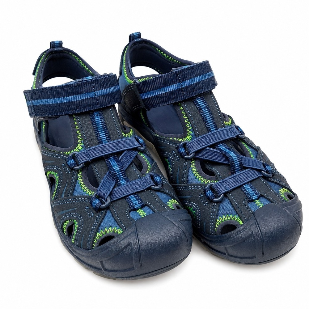 MERRELL Hydro Hiker Sandal Kids/Youth Sz 7 Blue Green Synthetic Upper T-Toe Cap
